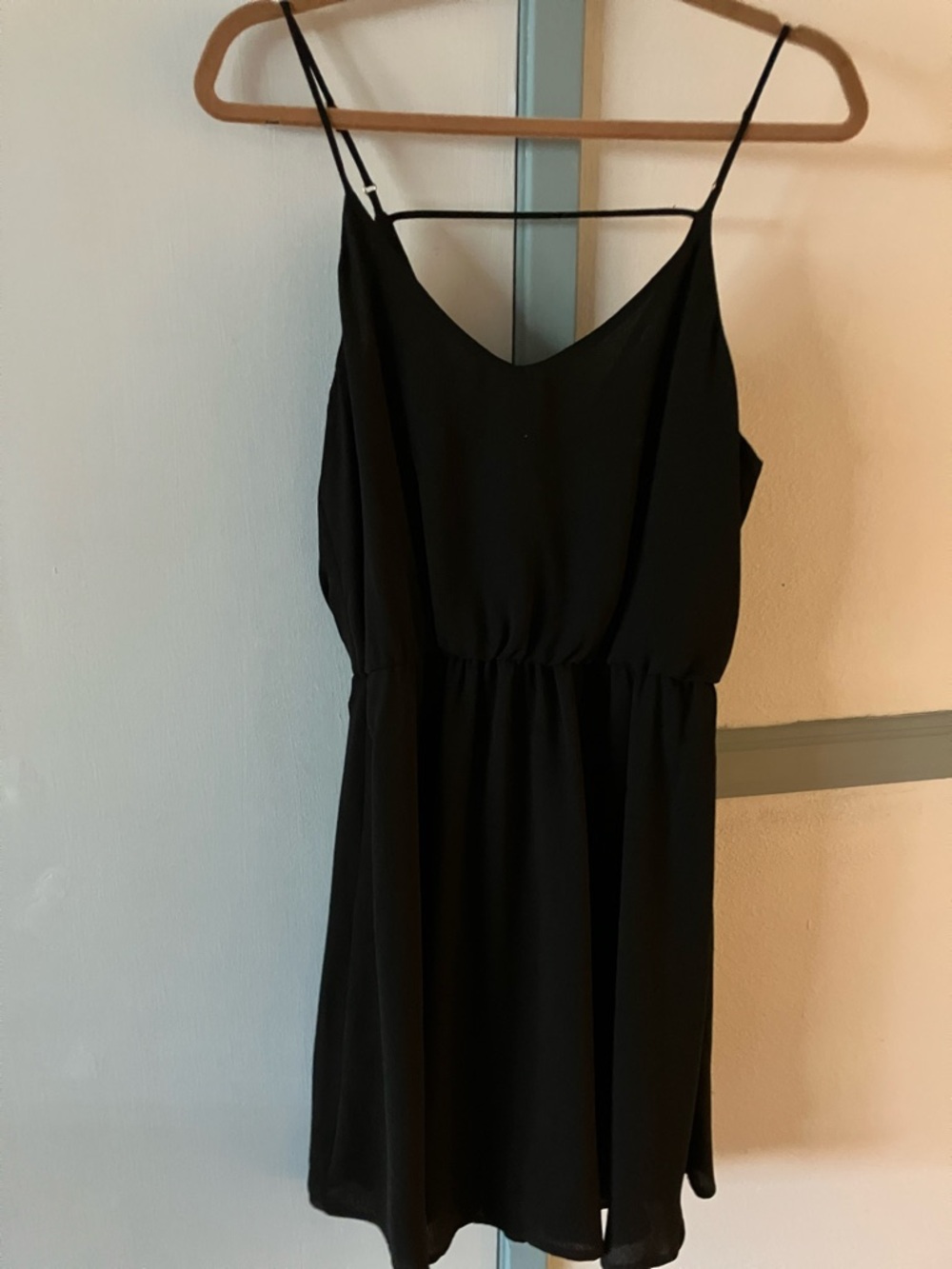Lush Black Spaghetti-Strap Mini Dress